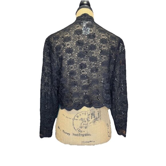 NWT ALEX EVENINGS Black Lace Shift Dress Jacket Set Formal Wedding Cocktail 14 - Picture 9 of 16